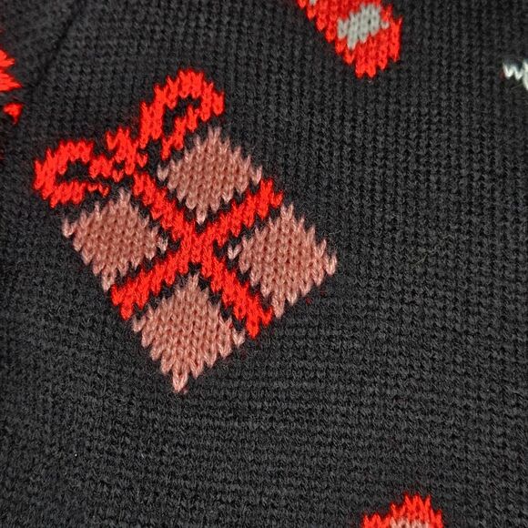 You Look Ugly Today Black Embroidered Unicorn Crew Neck Knit Christmas Sweater - Picture 6 of 14